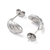 Non-Tarnish 304 Stainless Steel Croissant Ear Studs for Women EJEW-P234-02P-2
