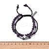 Adjustable Natural Amethyst & Hematite Braided Bead Bracelets BJEW-U035-01C-5