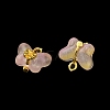 Light Gold Tone Alloy with Glass Charms LS-PALLOY-Q457-01G-03-3