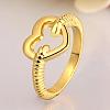 Real 18K Gold Plated Brass Heart Finger Rings for Women RJEW-BB07658-7A-2