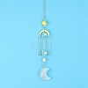 Quartz Crystal Moon Sun Catcher Hanging Ornaments HJEW-PW0002-11A-1