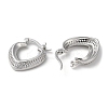 Heart Brass Cubic Zirconia Hoop Earrings EJEW-K247-09P-2