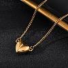304 Stainless Steel Heart Pendant Necklaces for Women NJEW-Z065-06G-1