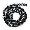 Electroplate Transparent Glass Beads Strands EGLA-A046-01B-05-3