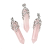 Natural Rose Quartz Pendants G-M450-01P-09-1