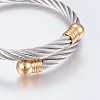 304 Stainless Steel Torque Bangles BJEW-G584-18-4