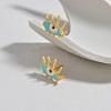 304 Stainless Steel Enamel Stud Earrings for Women EJEW-M095-05G-4