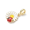Brass Enamel European Dangle Charms KK-P330-03G-2