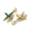 Brass Micro Pave Cubic Zirconia Pendants KK-F903-07G-2