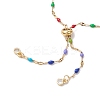 304 Stainless Steel Colorful Enamel Link Chain Slider Bracelet Makings AJEW-JB01281-3