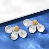304 Stainless Steel Two Tone Stud Earrings EJEW-S265-09GP-3