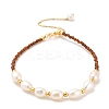 Natural Garnet Bead Bracelets BJEW-E098-09G-1