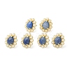 Ion Plating(IP) Dyed & Heated Natural Blue Aventurine Teardrop Stud Earrings with Plastic Pearl Beaded EJEW-E599-05G-03-2
