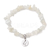 Natural Moonstone Chip Beaded Stretch Bracelets BJEW-JB11133-07-1