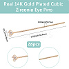 26Pcs Brass Micro Pave Clear Cubic Zirconia Head Pins KK-BBC0018-97G-01-2