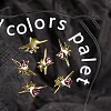 Star Alloy Rhinestone Cabochons MRMJ-WH0075-114-30-1
