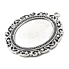 Tibetan Style Alloy Big Pendant Cabochon Settings TIBEP-553-AS-FF-2