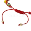 Adjustable Lanmpword Evil Eye Braided Bead Bracelet BJEW-JB11059-02-4