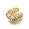 Brass Micro Pave Cubic Zirconia Letter Links KK-I717-04U-2