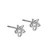 Anti-Tarnish Rhodium Plated 999 Fine Silver Star Stud Earrings for Women LS-EJEW-S215-03P-1