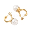 Ion Plating(IP) 304 Stainless Steel with ABS Imitation Pearl Stud Earrings for Women EJEW-N055-14G-2