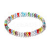 4mm Prism Faceted Rondelle Glass Beaded Stretch Bracelets for Women LS-EH2213-5-1