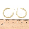 C-Shaped Brass Micro Pave Clear Cubic Zirconia Stud Earrings EJEW-A132-14G-5