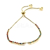 Adjustable Brass Colorful Cubic Zirconia Slider Bracelet Making KK-L230-15G-01-1
