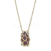 Mixed Natural Gemstone Bullet Pendant Necklaces NJEW-JN04549-3