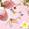 Brass & Transparent Epoxy Resin Fairy Pendant Decoration HJEW-JM02635-02-2
