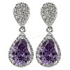 Rack Plating Brass Micro Pave Cubic Zirconia Dangle Stud Earrings EJEW-I304-18P-01-1