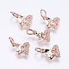 Brass Micro Pave Cubic Zirconia Charms RB-I077-08RG-RS-1