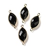 Natural Obsidian Faceted Connector Charms G-K347-03G-18-1