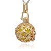 Golden Tone Brass Hollow Round Cage Pendants KK-J216-15G-2
