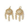 Brass Clear Cubic Zirconia Pendants KK-E068-VA248-2-2