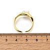Square Brass Cat Eye Cuff Rings RJEW-G344-01G-01-5