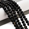 Natural Golden Sheen Obsidian Beads Strands G-C068-6mm-9-5