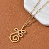 304 Stainless Steel Hollow Cut Yoga Om Lotus Flower Pendant Necklaces NJEW-Z073-02G-01-3