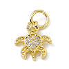 Brass Micro Pave Cubic Zirconia Charms ZIRC-F132-32G-1
