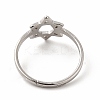 Non-Tarnish 304 Stainless Steel Star of David Adjustable Ring for Women RJEW-B027-13P-3