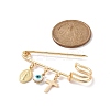 Enamel Eye Enamel Evil Eye & Cross Charms Safety Pin Brooch JEWB-BR00081-4