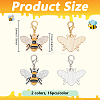 32Pcs 2 Colors Bees Alloy Enamel Pendant Decorations HJEW-PH02214-2