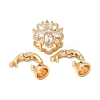 Flower Brass Micro Pave Cubic Zirconia Fold Over Clasps KK-S531-30G-C-2