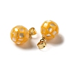 Natural Yellow Shell Dyed Round Charms SSHEL-H071-01G-02-2