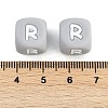 20Pcs Grey Cube Letter Silicone Beads 12x12x12mm Square Dice Alphabet Beads with 2mm Hole Spacer Loose Letter Beads for Bracelet Necklace Jewelry Making JX436R-3
