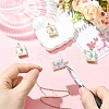 4Pcs 4 Colors Brass Micro Pave Cubic Zirconia Locket Pendants KK-CJ0005-55-5