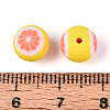 Fruits Theme Handmade Polymer Clay Beads X-CLAY-T022-04G-3