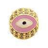 Brass Micro Pave Clear Cubic Zirconia Beads KK-T030-LA839-2X3-1