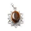 Natural Tiger Eye Pendants G-B033-03P-16-2