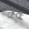 304 Stainless Steel Micro Pave Clear Cubic Zirconia Stud Earrings STAS-Z107-01P-02-2